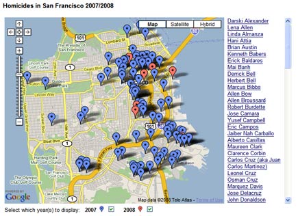 distribution of san francisco homicdes