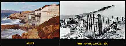 sutro baths, san francisco, before and after their destruction in 1966