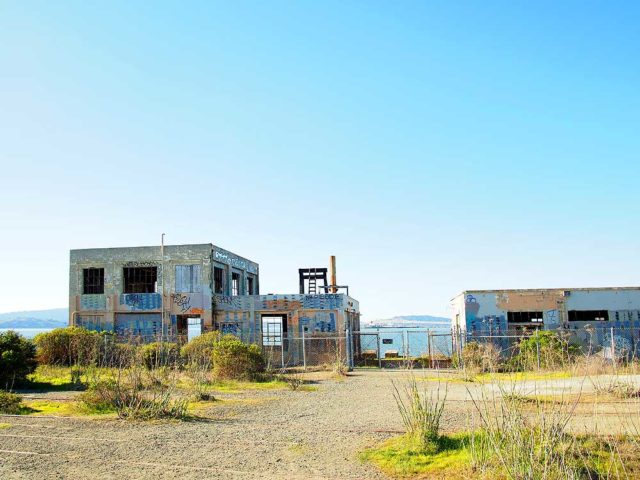 Abandoned buildings at Ferry Point.